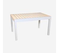 Swe lora - Mesa de jardín extensible de aluminio, color blanco 8 plazas. 135/270 x 90 x 75 cm