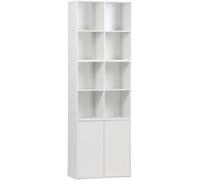 sweeek Estante, biblioteca modular con 2 puertas y 8 nichos, blanco