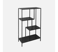 sweeek - Estantería asimétrica de 4 Niveles de Metal Negro INDUSTRIELLE A 69 x P 33 x Alt 113,5cm