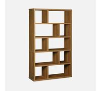 swe stantería asimétrica de 5 Niveles con 10 Compartimentos, Basiks, manguier, 111.2x39x190 cm