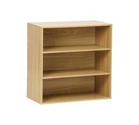 sweeek - Estantería, Biblioteca, módulo de Almacenamiento, 3 estantes, Kompo, Roble, 70x35x70 cm