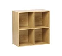 sweeek - Estantería, Biblioteca, módulo de Almacenamiento, 4 Compartimentos, Kompo, Roble, 70x35x70 cm