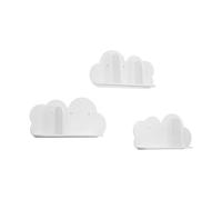 sweeek - Estantería de pared nube para dormitorio infantil, set de 3, Nephos, Blanco, 34.5x12x23.5 cm
