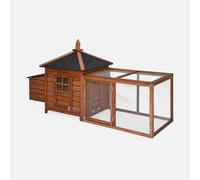 swe allinero de Madera con Corral para 2 gallinas Madera - 196x73.55x98 cm