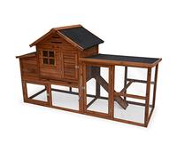 swe allinero de Madera con Corral para 4 gallinas Madera - 193x62x114.5 cm