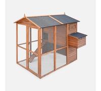 swe allinero de Madera con Corral para 6 a 8 gallinas, Contentine, Madera, 195x163x173 cm