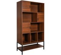 sweeek Librería de nogal, 9 compartimentos, madera de nogal