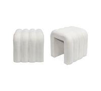 sweeek - Lote de 2 pufs contemporáneos de Tela Blanca