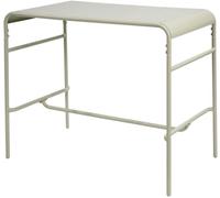 sweeek Mesa alta de jardín metálica 120cm, 4 plazas, beige