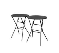 sweeek-Mesa Alta Plegable, Set de 2 Gris Oscuro - 81x81x110 cm