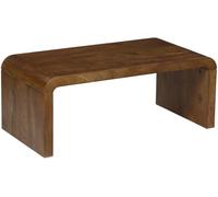sweeek Mesa de centro rectangular de madera maciza de acacia, nogal