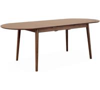 sweeek Mesa de comedor extensible color nogal ovalada