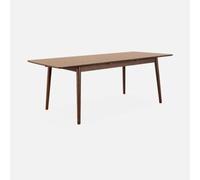 Sweeek Mesa de comedor rectangular extensible de 6-8 plazas madera de nogal