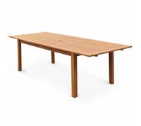 sweeek Mesa de jardín de madera extensible de 8 a 10 plazas, madera