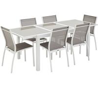 sweeek Mesa de jardín extensible aluminio y textileno