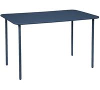 sweeek Mesa de jardín metálica de 120cm, 4 plazas, azul marino