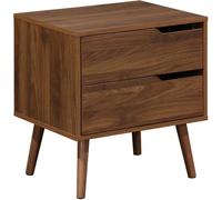 sweeek Mesilla de noche de madera teñida de nogal