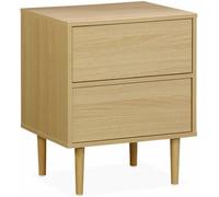 sweeek Mesita de noche con efecto madera natural, natural