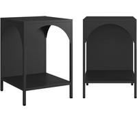 sweeek Mesita de noche industria de metal, set de 2, negro