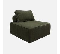 sweeek-Módulo para sofá Modular de Pana, 1 Plaza Verde Oscuro - 90x90x40 cm