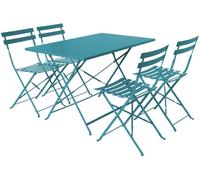 sweeek Muebles de jardín bistró plegable, azul verdoso rectangular