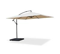 sweeek-Parasol cuadrado excéntrico, 3x3m Beige - 300x295x250 cm