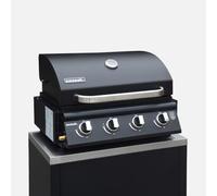 sweeek-Parrilla de gas empotrable de 4 quemadores Negro - 83x57.5x52 cm