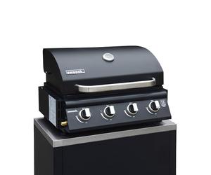sweeek-Parrilla de gas empotrable de 4 quemadores Negro - 83x57.5x52 cm
