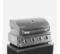 sweeek-Parrilla de gas empotrable de 4 quemadores Plata - 73x51.5x47.5 cm | Grimaud