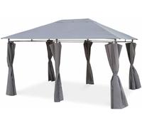 sweeek Pérgola 3x4m con cortinas gris