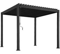 sweeek Pérgola bioclimática 3x3m de aluminio con lamas orientables, antracita
