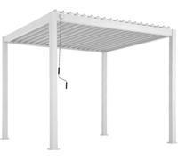 sweeek Pérgola bioclimática 3x3m de aluminio con lamas orientables, blanco