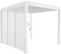 sweeek Pérgola bioclimática de aluminio 3x3m con 3 persianas, blanca