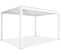 sweeek Pérgola bioclimática de aluminio y acero con lamas orientables, blanco