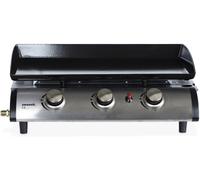 sweeek Plancha de gas con 3 quemadores de acero inoxidable, 7 5kw, negro
