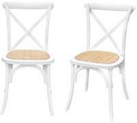 sweeek Silla de bistró vintage de madera, set de 2, blanco