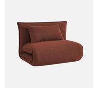 sweeek-Sillón Convertible de Borreguito Terracota - 200x99x66 cm