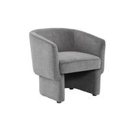 sweeek-Sillón de Tela con Respaldo y Base Redondeada Gris Oscuro - 70x70x72 cm