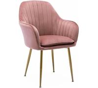 sweeek Sillón de terciopelo con patas de metal, rosa viejo