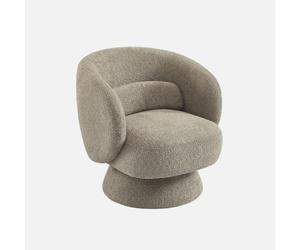 sweeek-Sillón Giratorio 360° en Tela Texturizada con cojín Beige - 76x76x76.5 cm