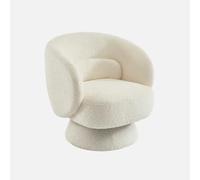 sweeek-Sillón Giratorio 360° en Tela Texturizada con cojín Crema - 76x76x76.5 cm