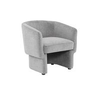 sweeek-Sillón reclinable de Tela con Respaldo Redondeado y Base en Gris Claro