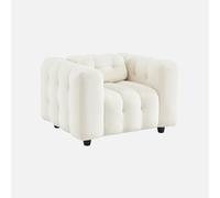 sweeek-Sillón tapizado en Tejido Borreguito Crema - 110x99x68 cm