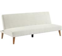 sweeek Sofá-cama borreguito con patas de madera, 3 plazas , blanco