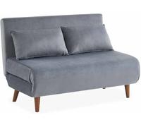 sweeek Sofá cama con patas de madera, 2 plazas, gris oscuro