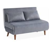 Sweeek Sofá cama con patas de madera, 2 plazas gris oscuro