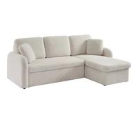 Sweeek Sofá cama con rizos blancos de 3 plazas crema