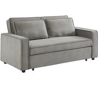sweeek Sofá cama de pana de 3 plazas, gris claro