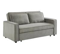 sweeek Sofá cama de pana de 3 plazas, gris claro