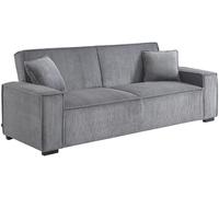sweeek Sofá cama de pana de 3 plazas, gris claro